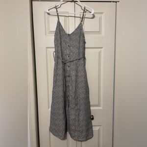 Sienna Sky Button-Down Animal Print Midi Dress with Front Slit